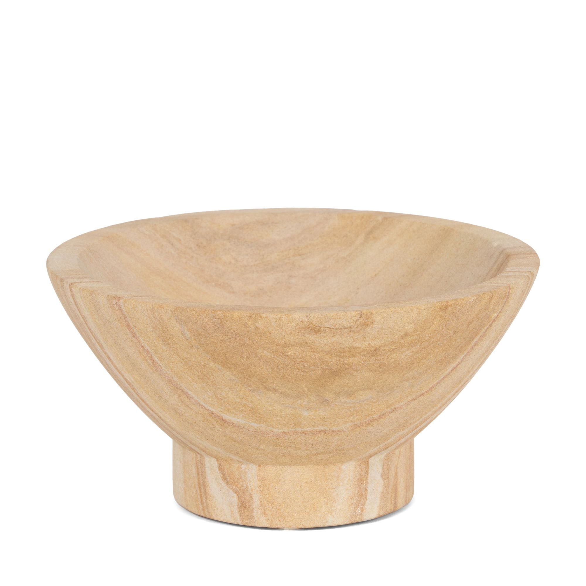 Mercana - Ramira Beige Sandstone Decorative Pedestal Bowl