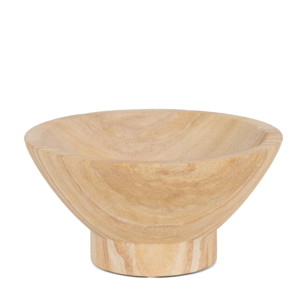 Mercana - Ramira Beige Sandstone Decorative Pedestal Bowl