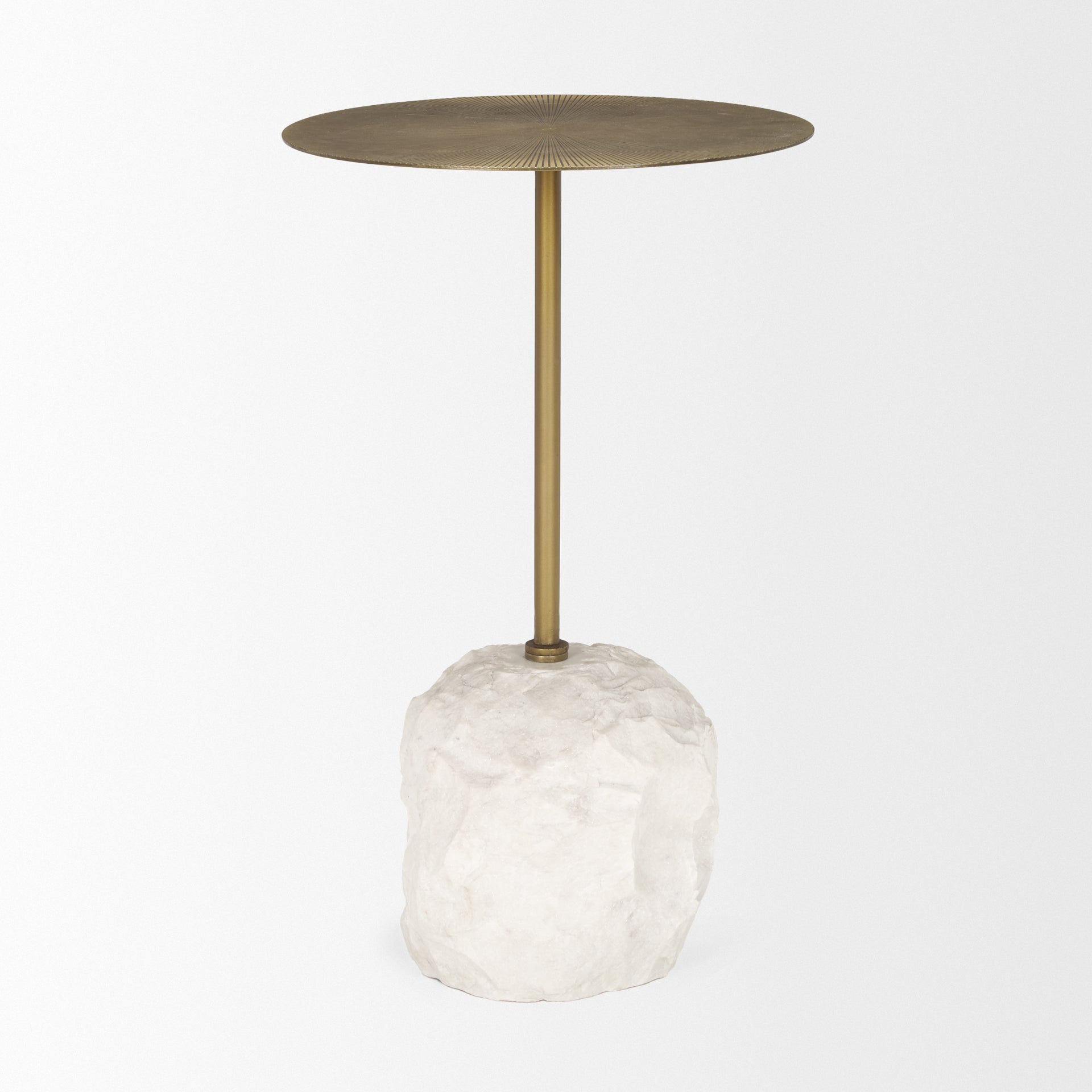 Mercana - Rini Accent Table in Gold, Stone