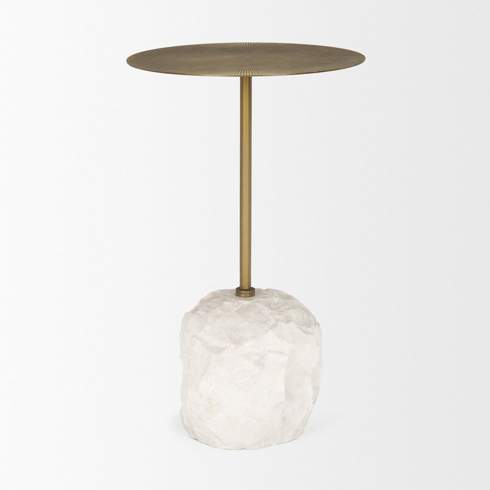Mercana - Rini Accent Table in Gold, Stone