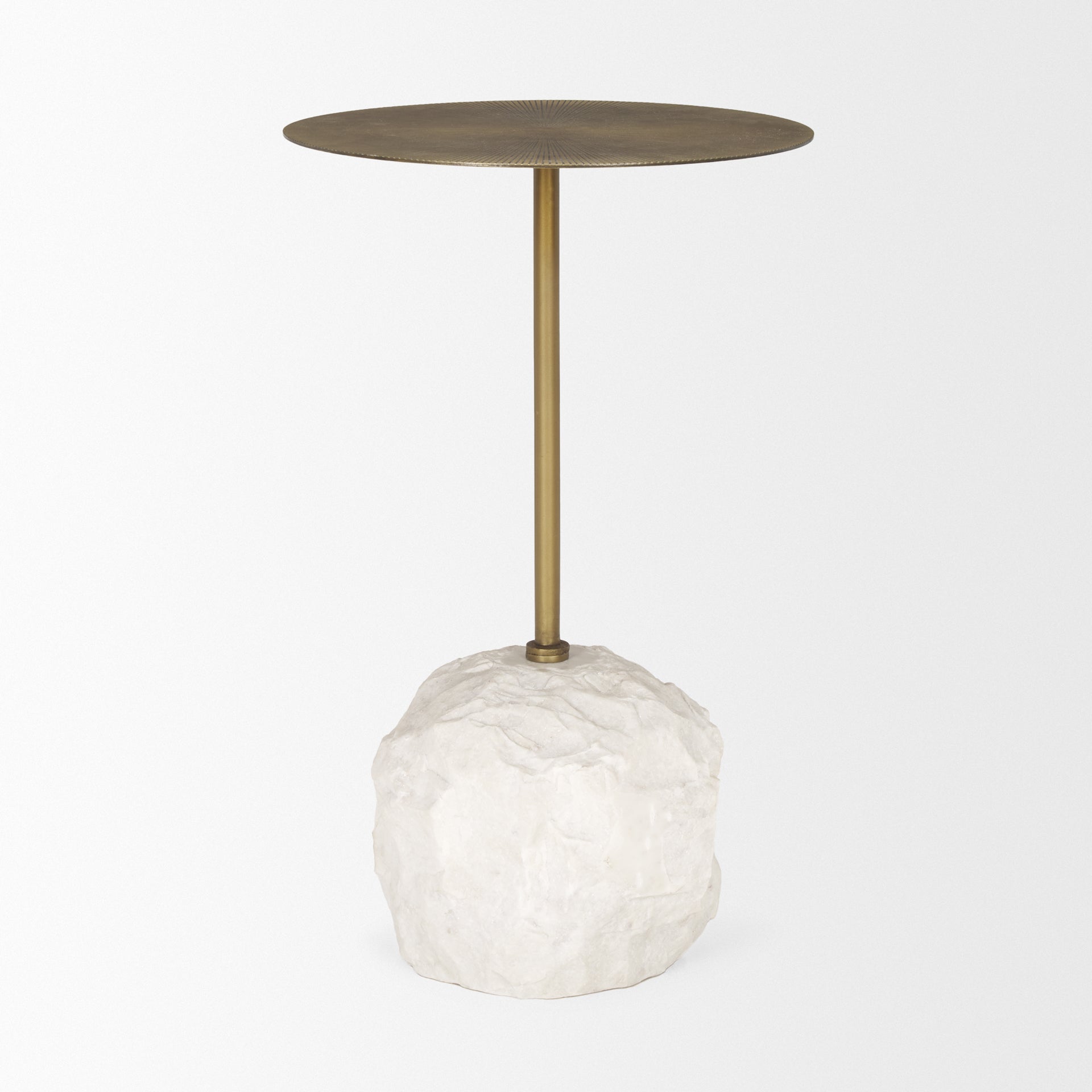 Mercana - Rini Accent Table in Gold, Stone