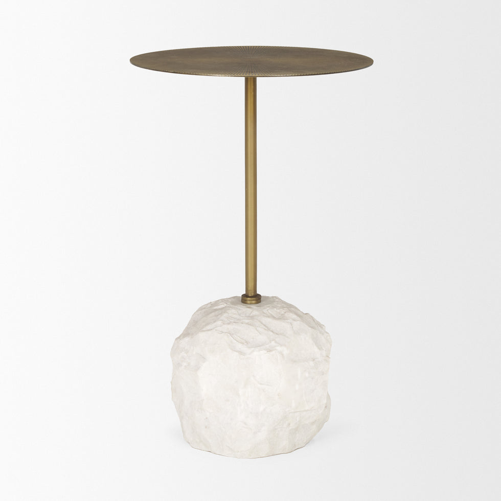 Mercana - Rini Accent Table in Gold, Stone
