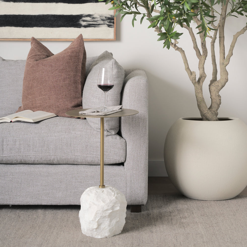 Mercana - Rini Accent Table in Gold, Stone