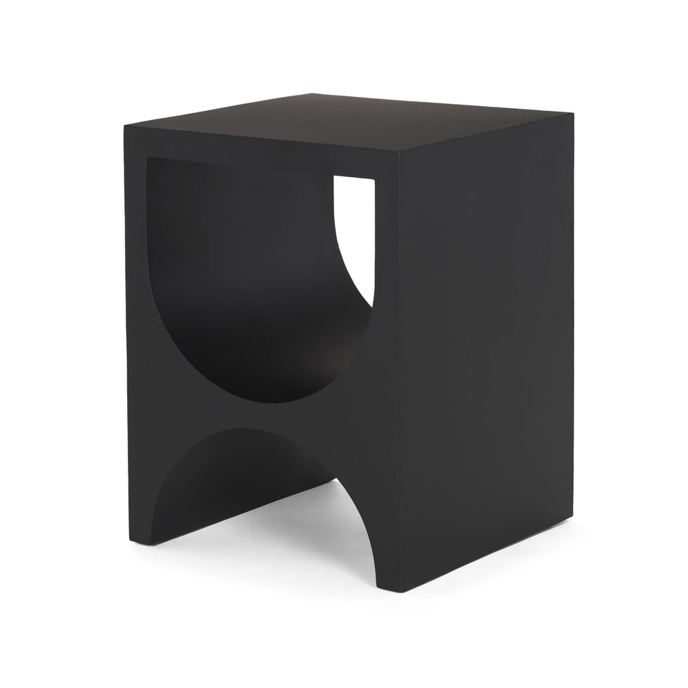 Mercana - Sobi Matte Black Square Metal Side Table