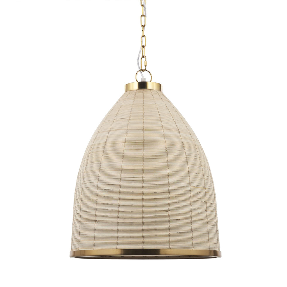 Mercana - Saliha Cane with Brass Metal Pendant Light