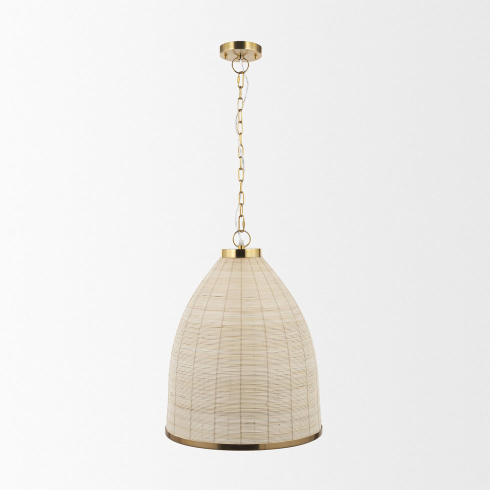 Mercana - Saliha Cane with Brass Metal Pendant Light