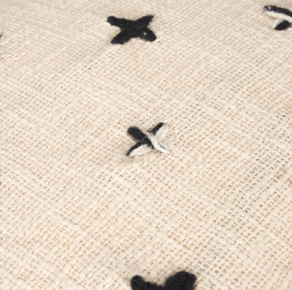 Mercana - Saanvi Pouf in Black/Cream, Wool