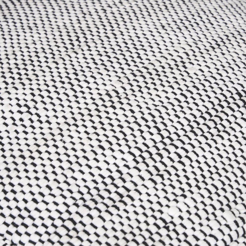 Mercana - Samiya Pouf in Black/White, Fabric