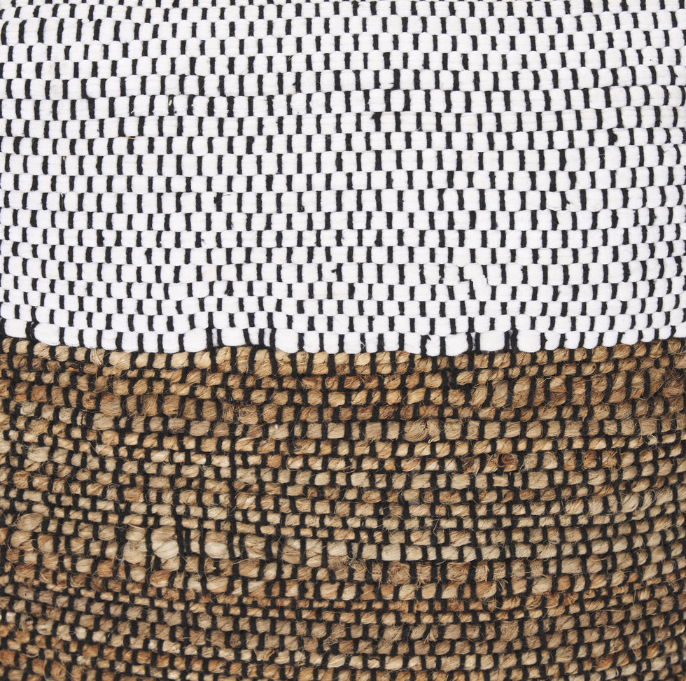 Mercana - Samiya Pouf in Black/White, Fabric
