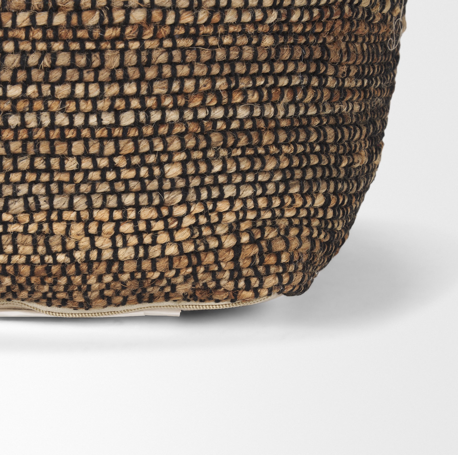 Mercana - Samiya Pouf in Black/White, Fabric