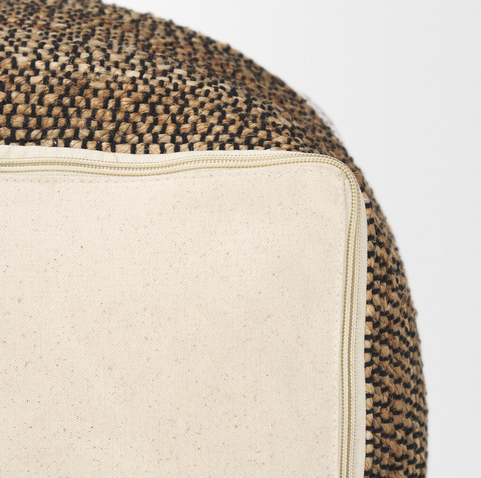 Mercana - Samiya Pouf in Black/White, Fabric