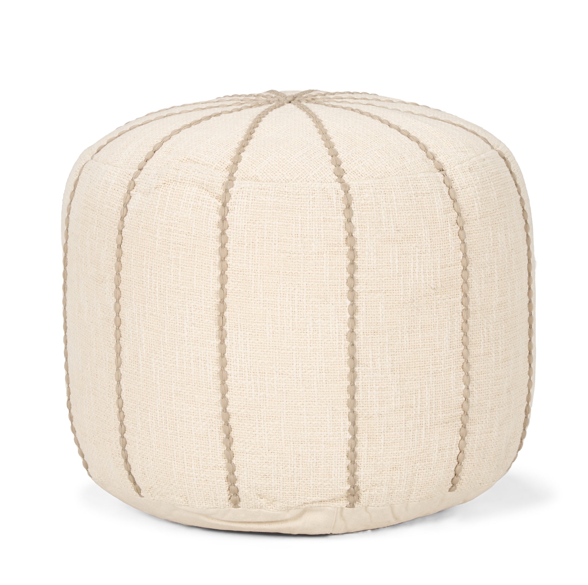 Mercana - Sachi Pouf in Beige/Taupe, Fabric