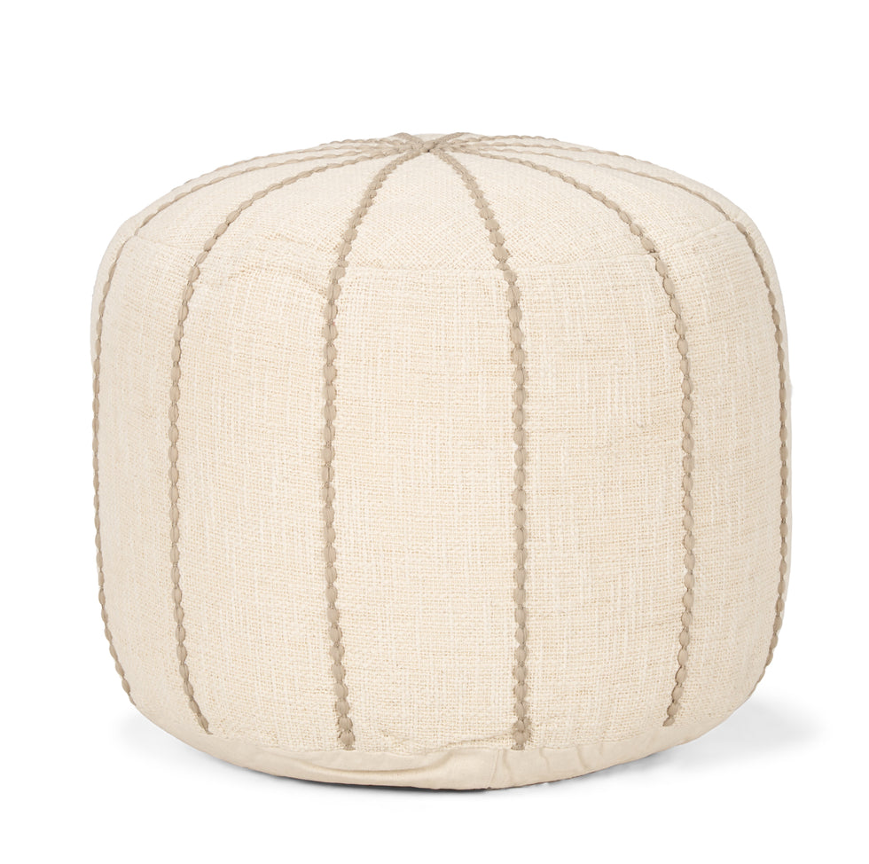 Mercana - Sachi Pouf in Beige/Taupe, Fabric