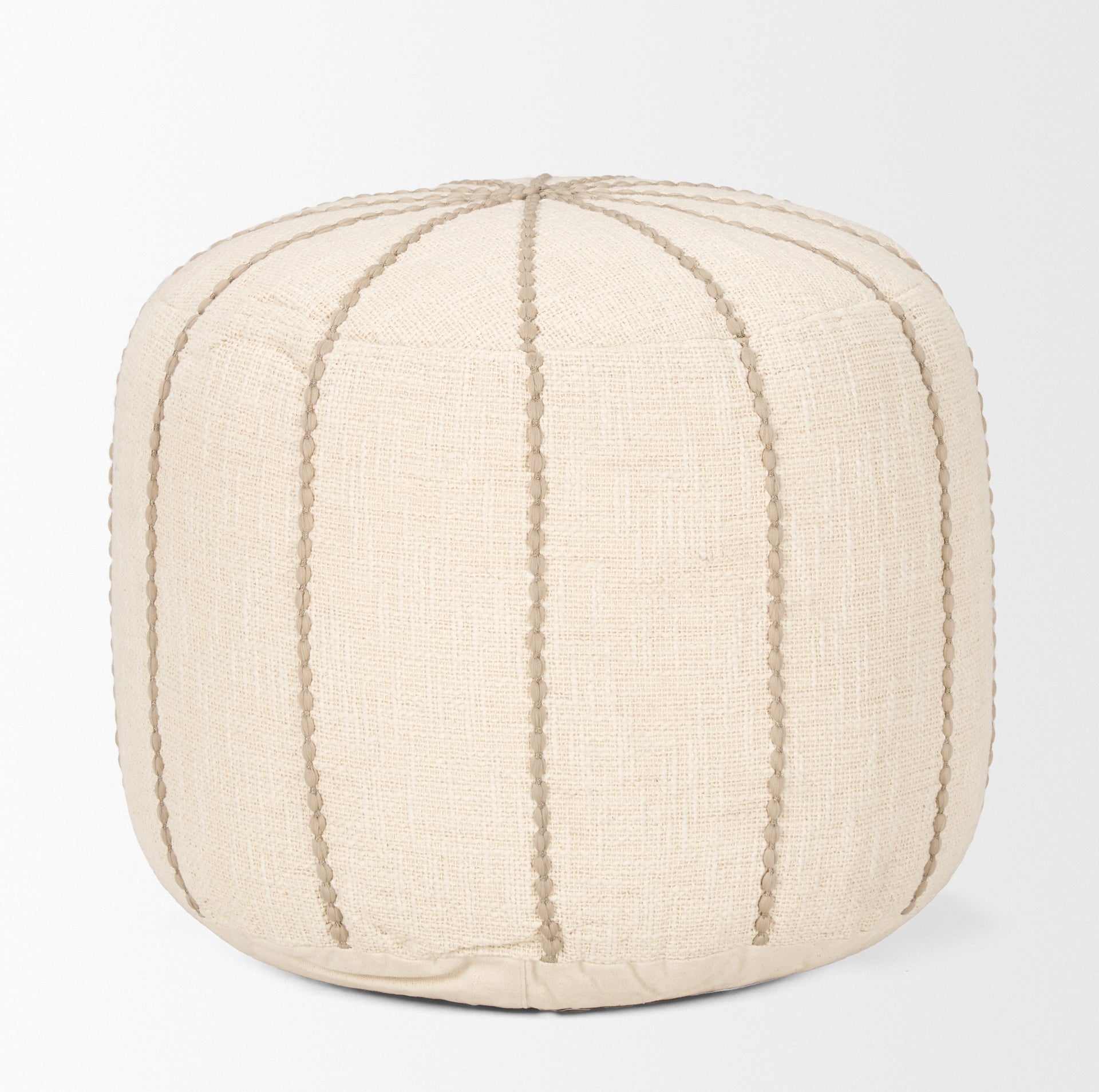 Mercana - Sachi Pouf in Beige/Taupe, Fabric