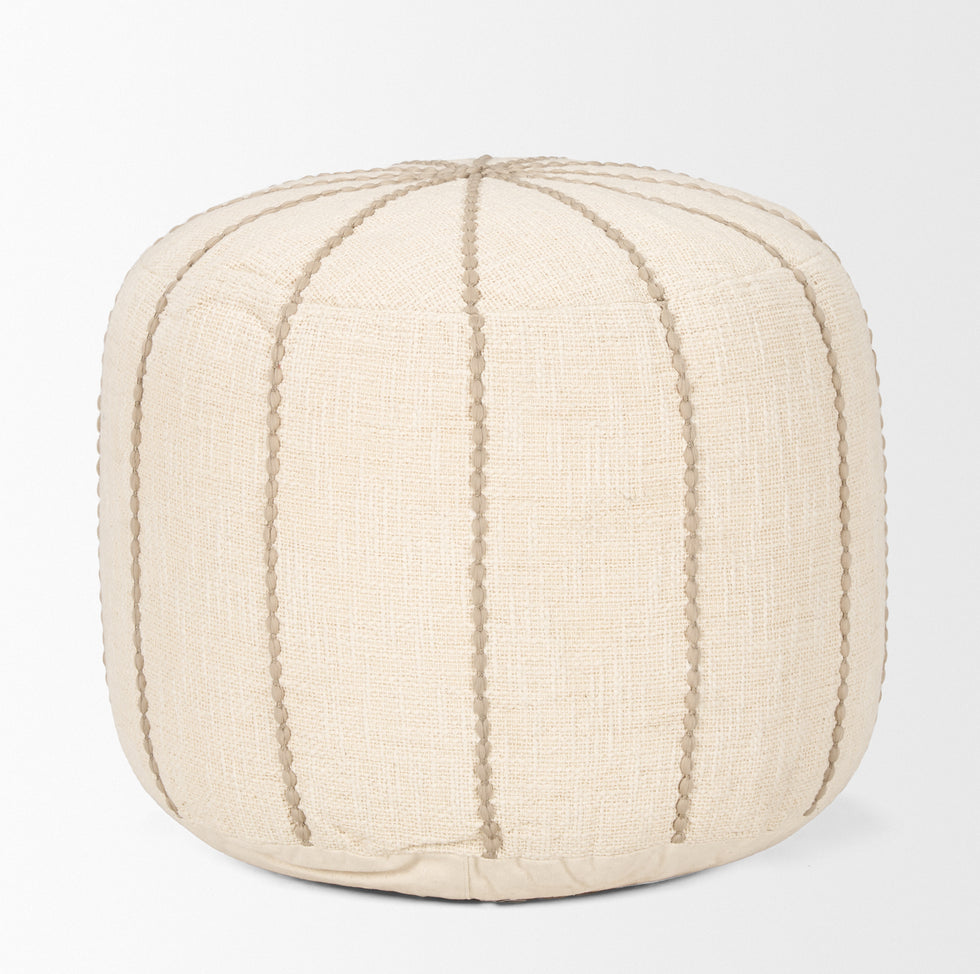 Mercana - Sachi Pouf in Beige/Taupe, Fabric