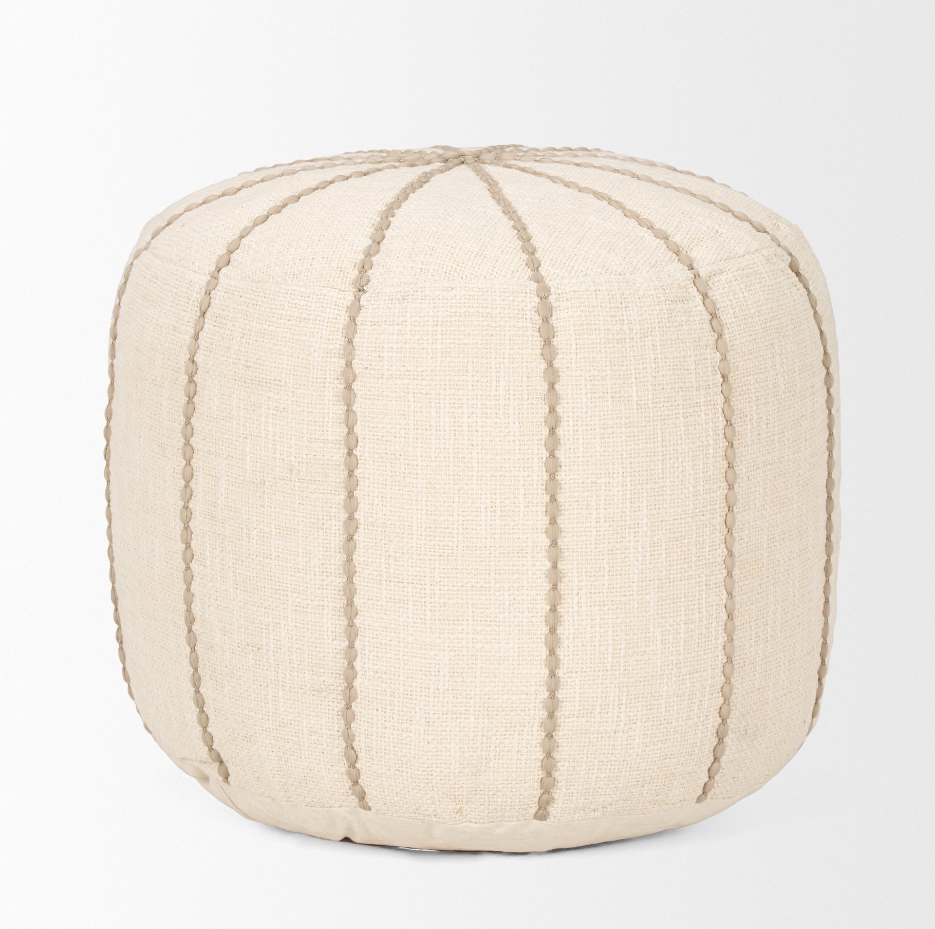 Mercana - Sachi Pouf in Beige/Taupe, Fabric