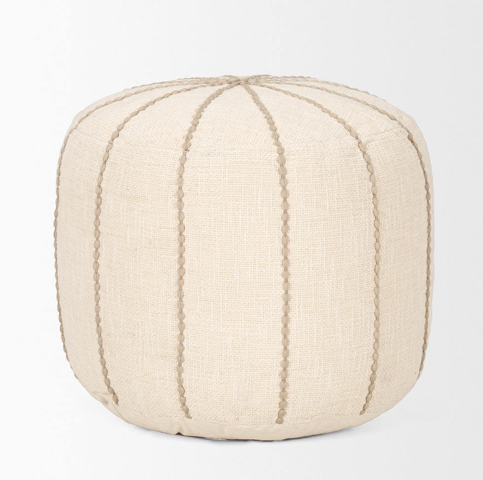 Mercana - Sachi Pouf in Beige/Taupe, Fabric
