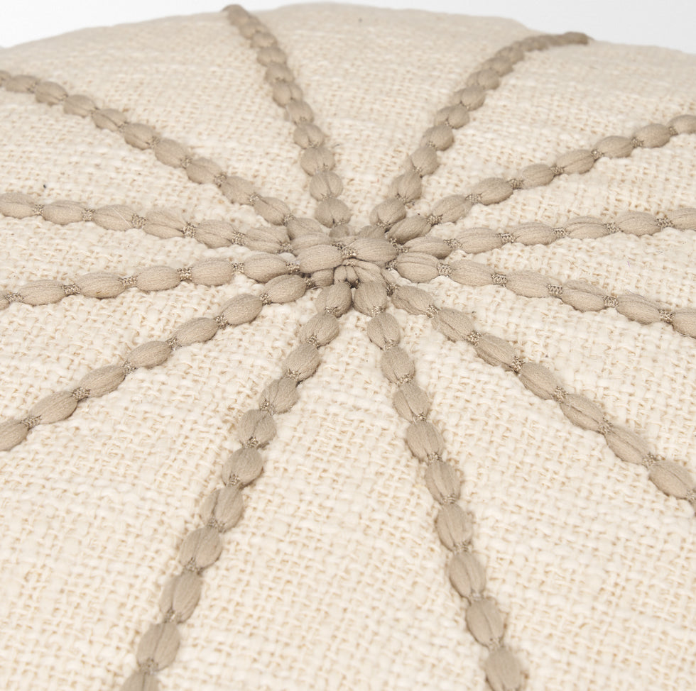 Mercana - Sachi Pouf in Beige/Taupe, Fabric
