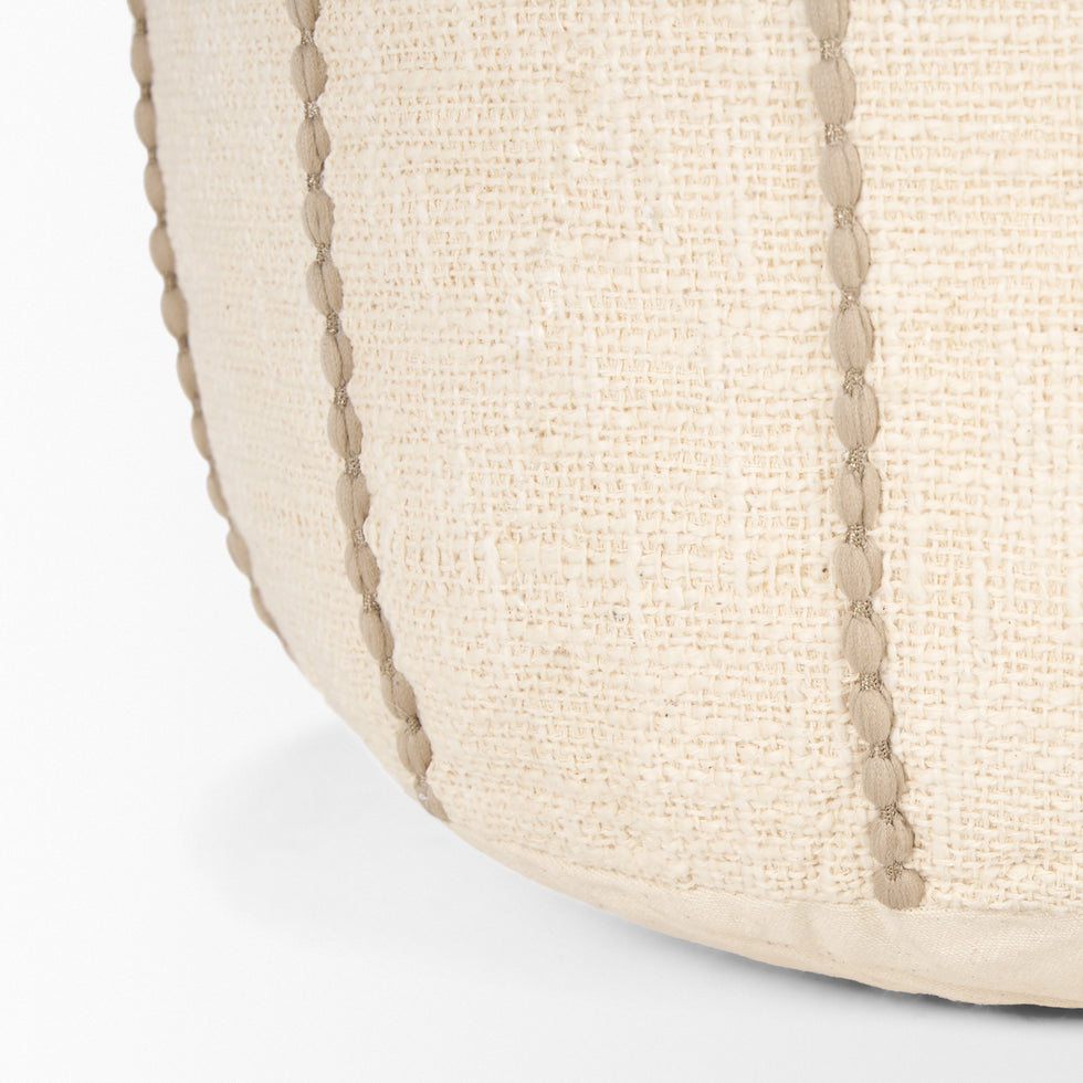 Mercana - Sachi Pouf in Beige/Taupe, Fabric