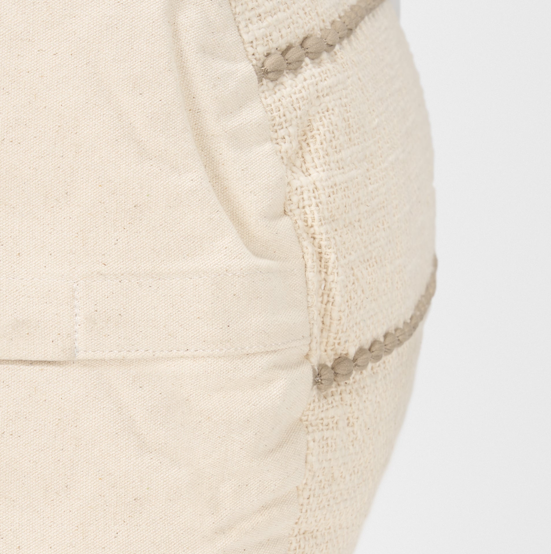 Mercana - Sachi Pouf in Beige/Taupe, Fabric