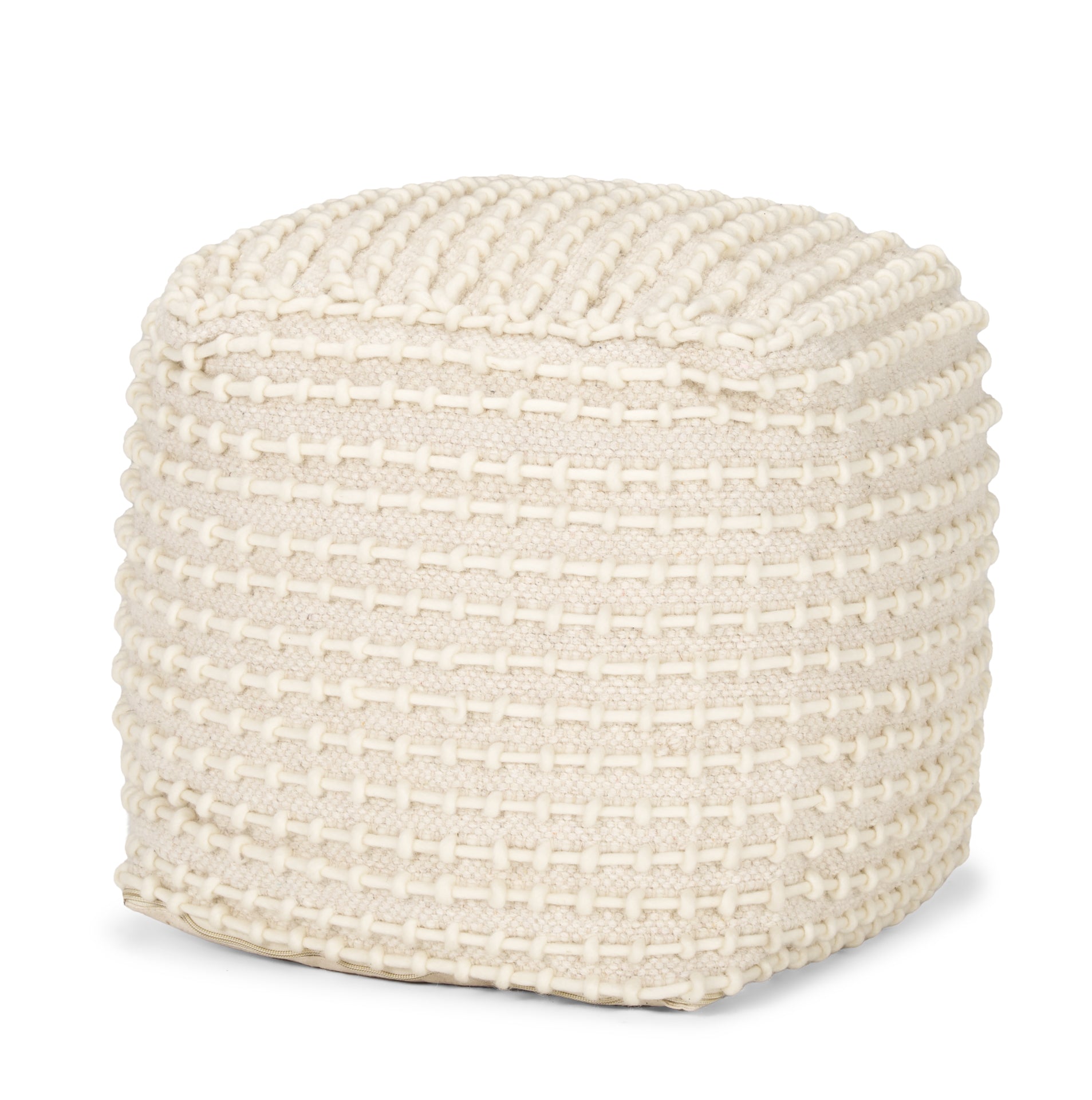 Mercana - Sakaye Pouf in Beige, Fabric