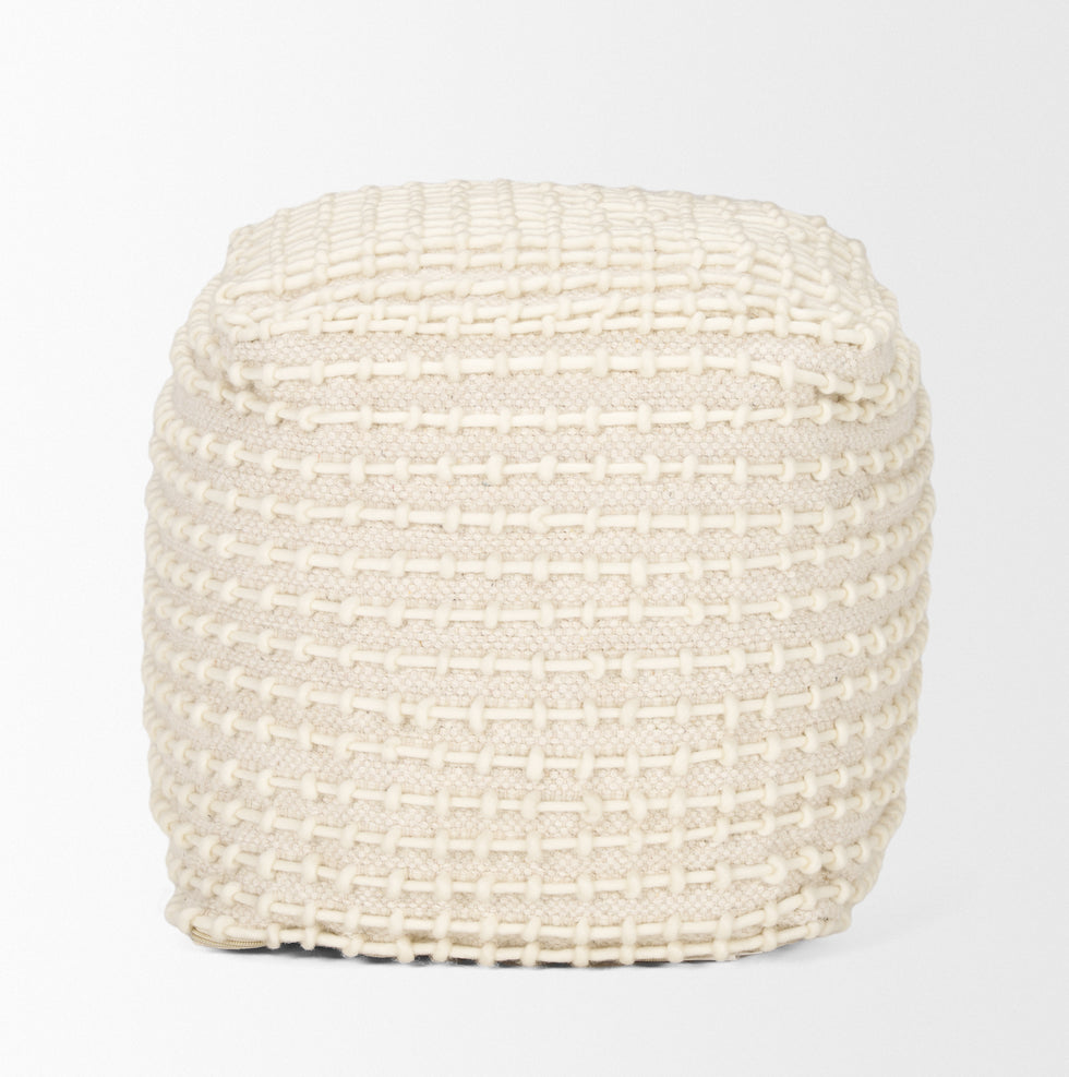 Mercana - Sakaye Pouf in Beige, Fabric