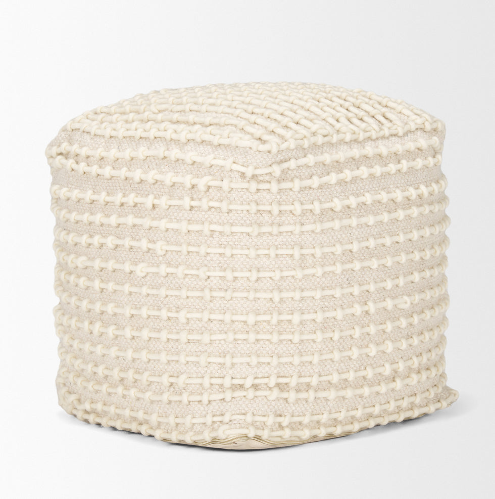 Mercana - Sakaye Pouf in Beige, Fabric