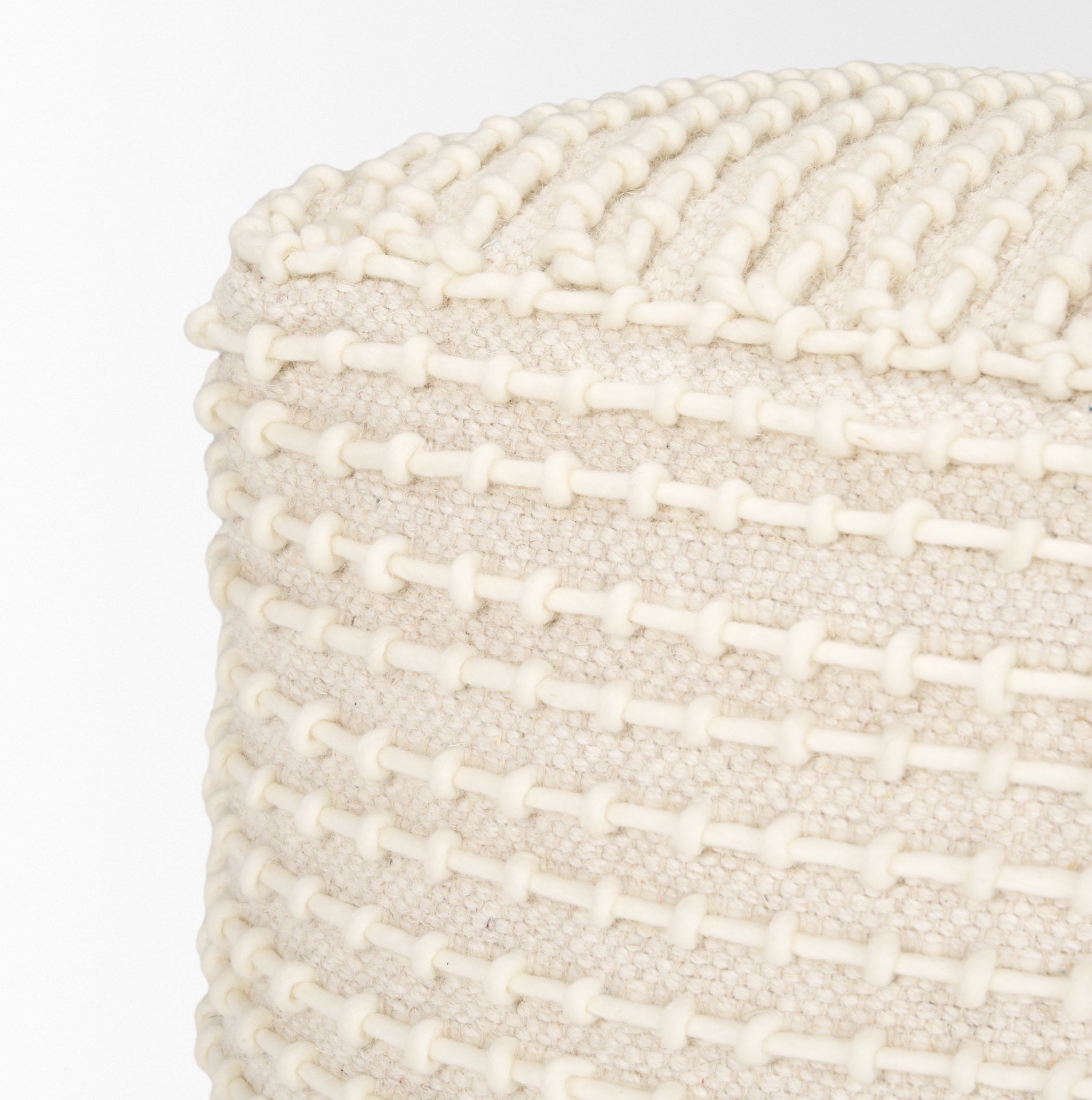 Mercana - Sakaye Pouf in Beige, Fabric