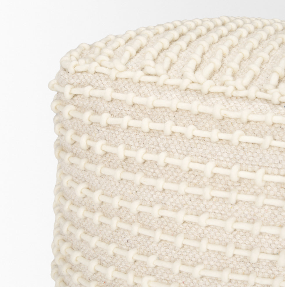 Mercana - Sakaye Pouf in Beige, Fabric