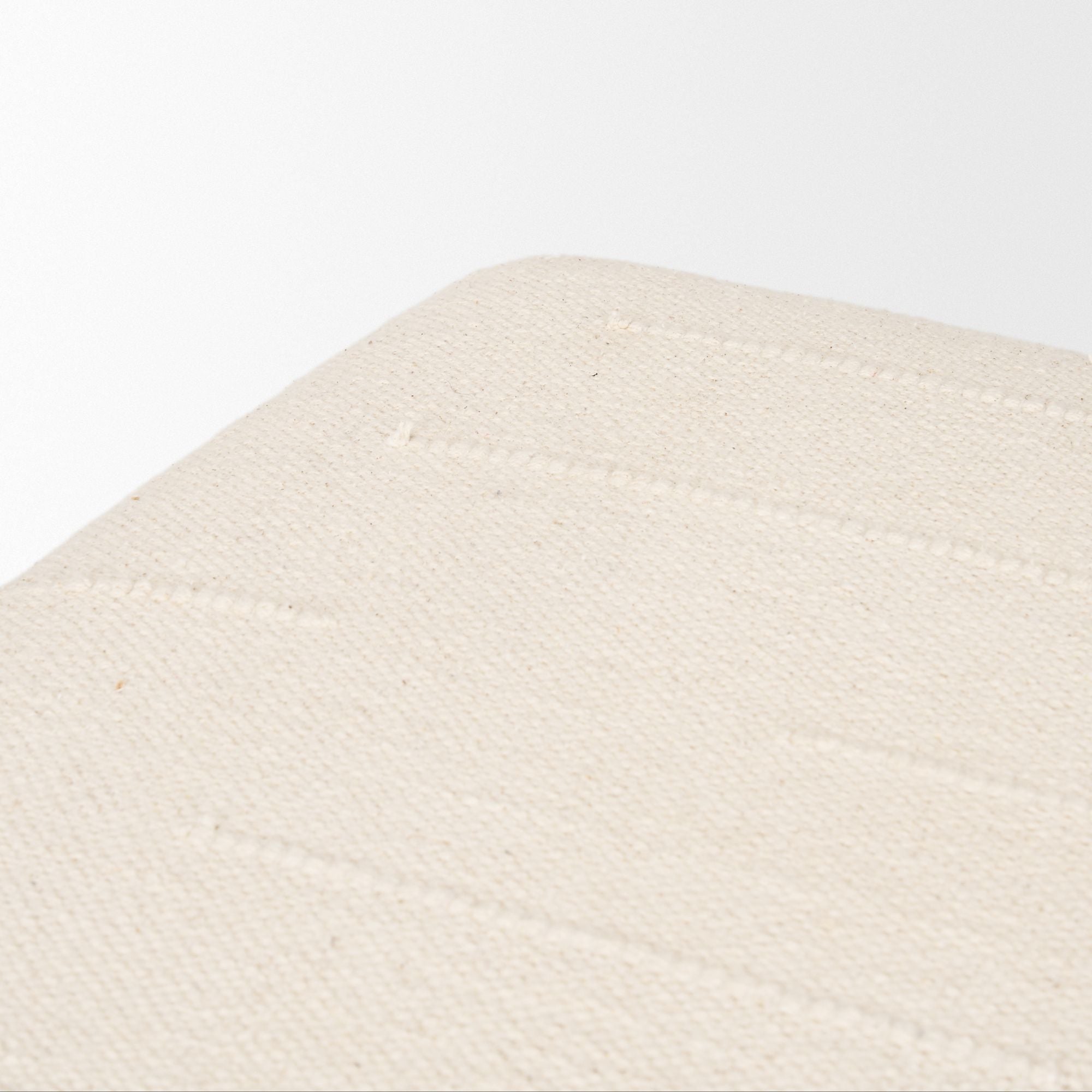 Mercana - Shae Brown Wood with Oatmeal Fabric Ottoman