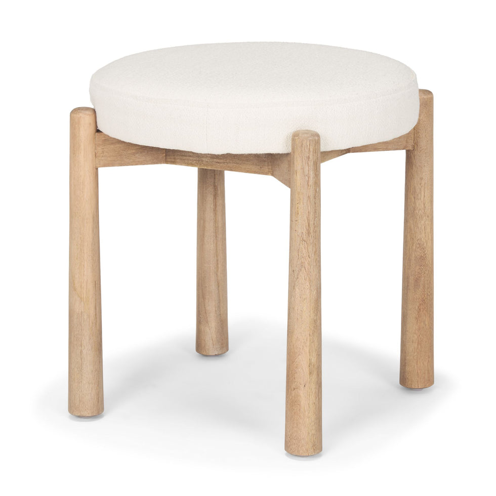 Mercana - Shaiden Counter Stool with Cream Fabric in Brown, Wood