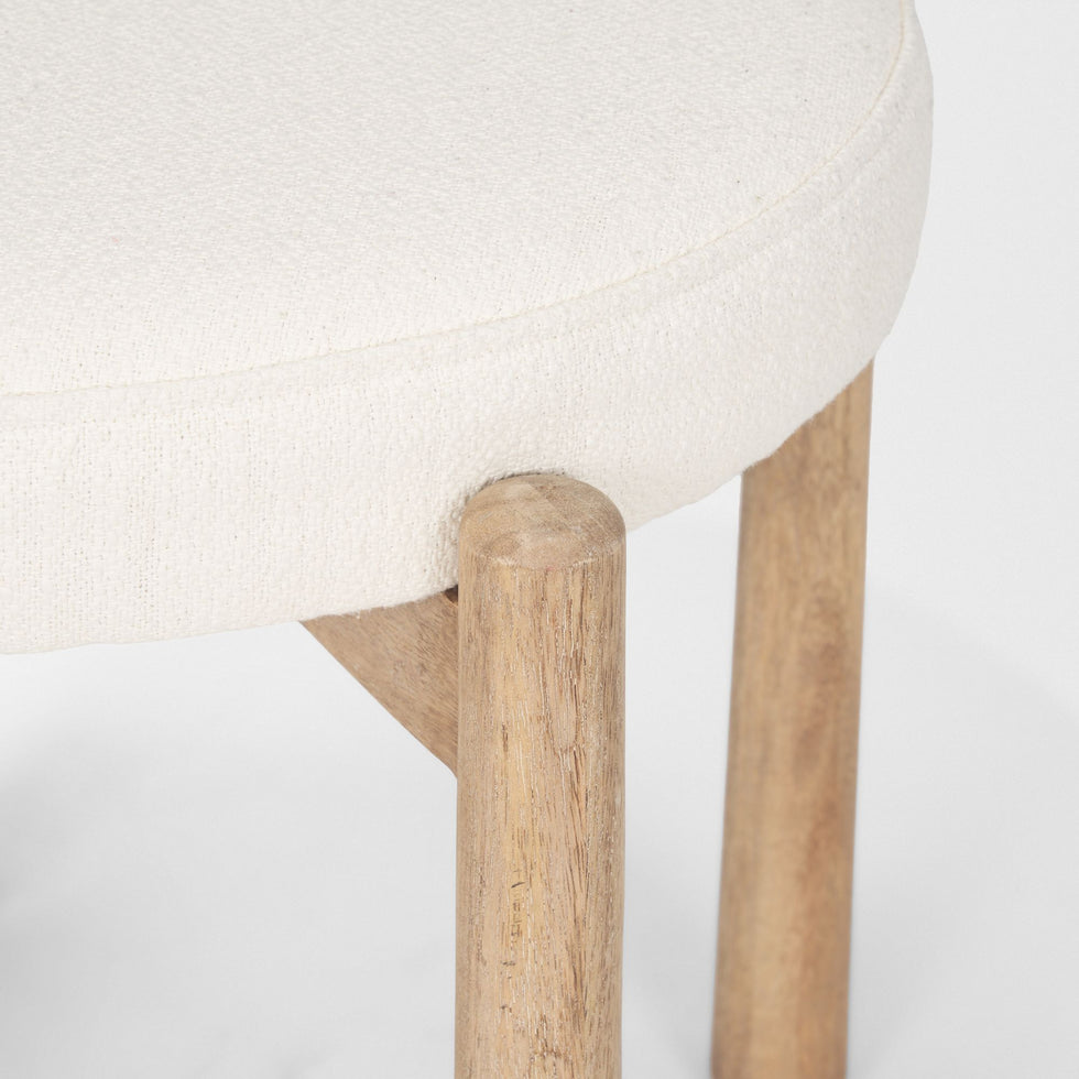 Mercana - Shaiden Counter Stool with Cream Fabric in Brown, Wood