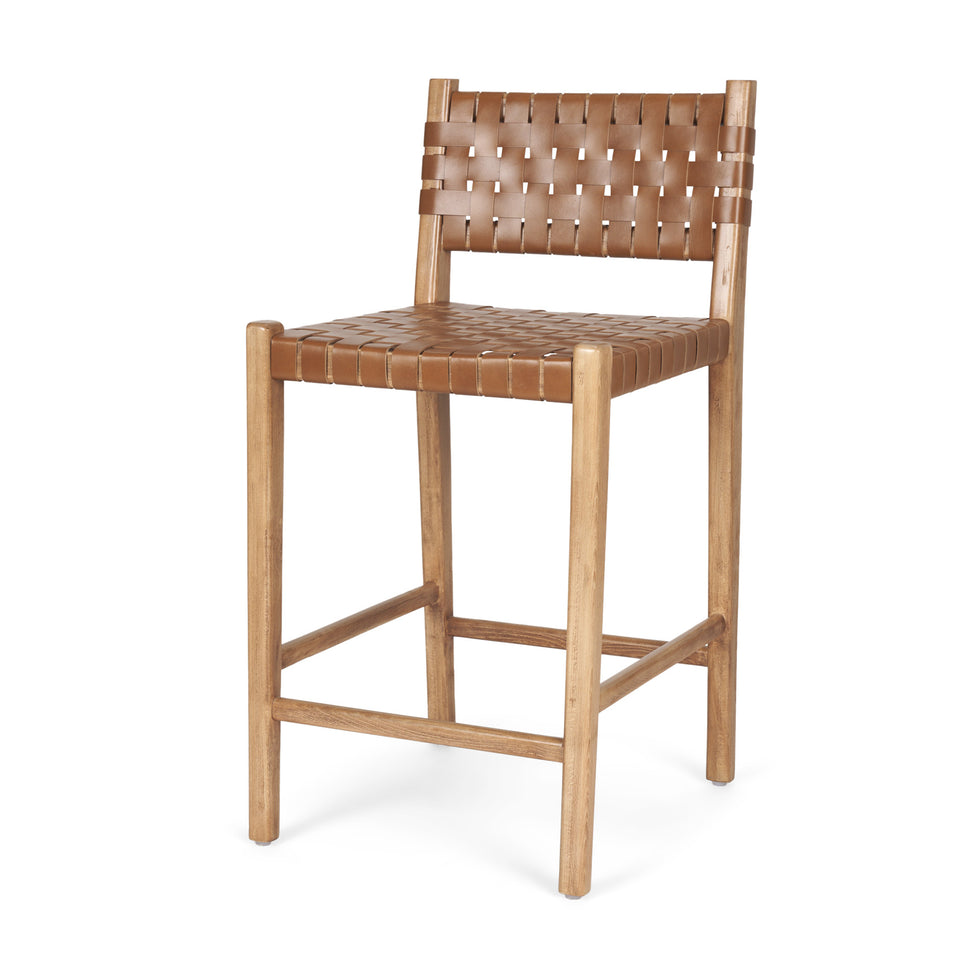 Mercana - Shane Leather Seat Bar/Counter Stool in Brown