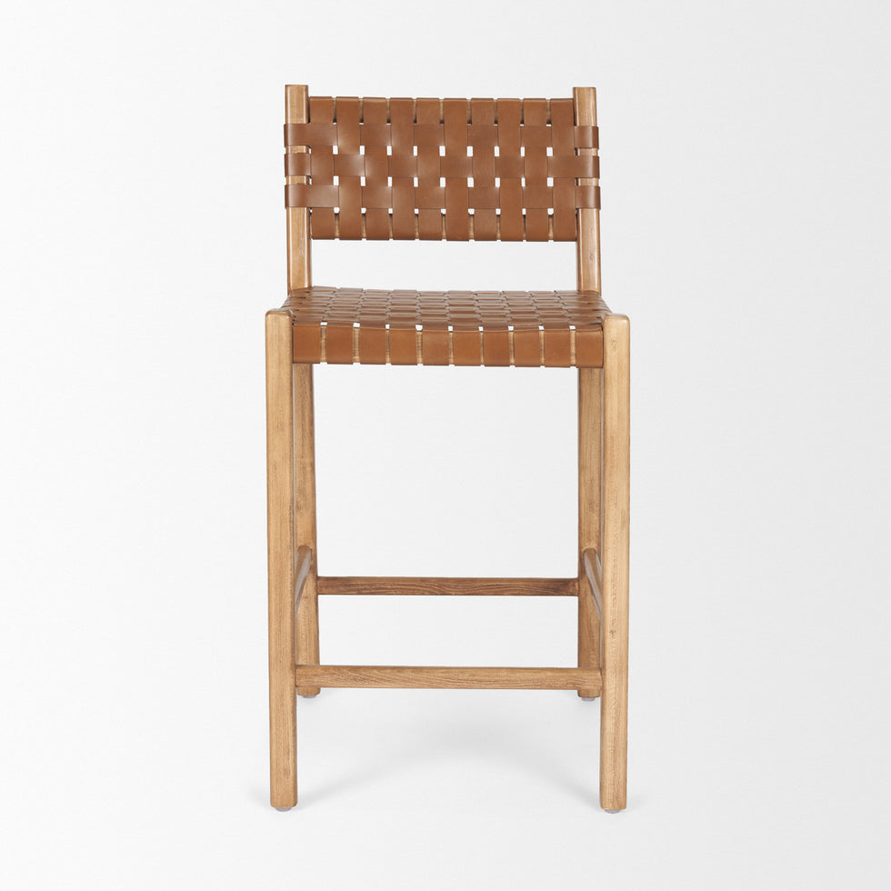 Mercana - Shane Leather Seat Bar/Counter Stool in Brown