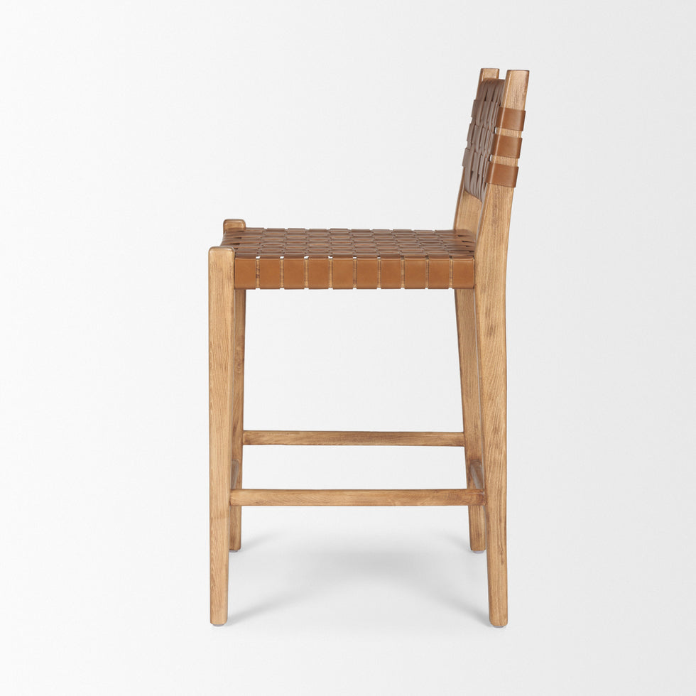 Mercana - Shane Leather Seat Bar/Counter Stool in Brown
