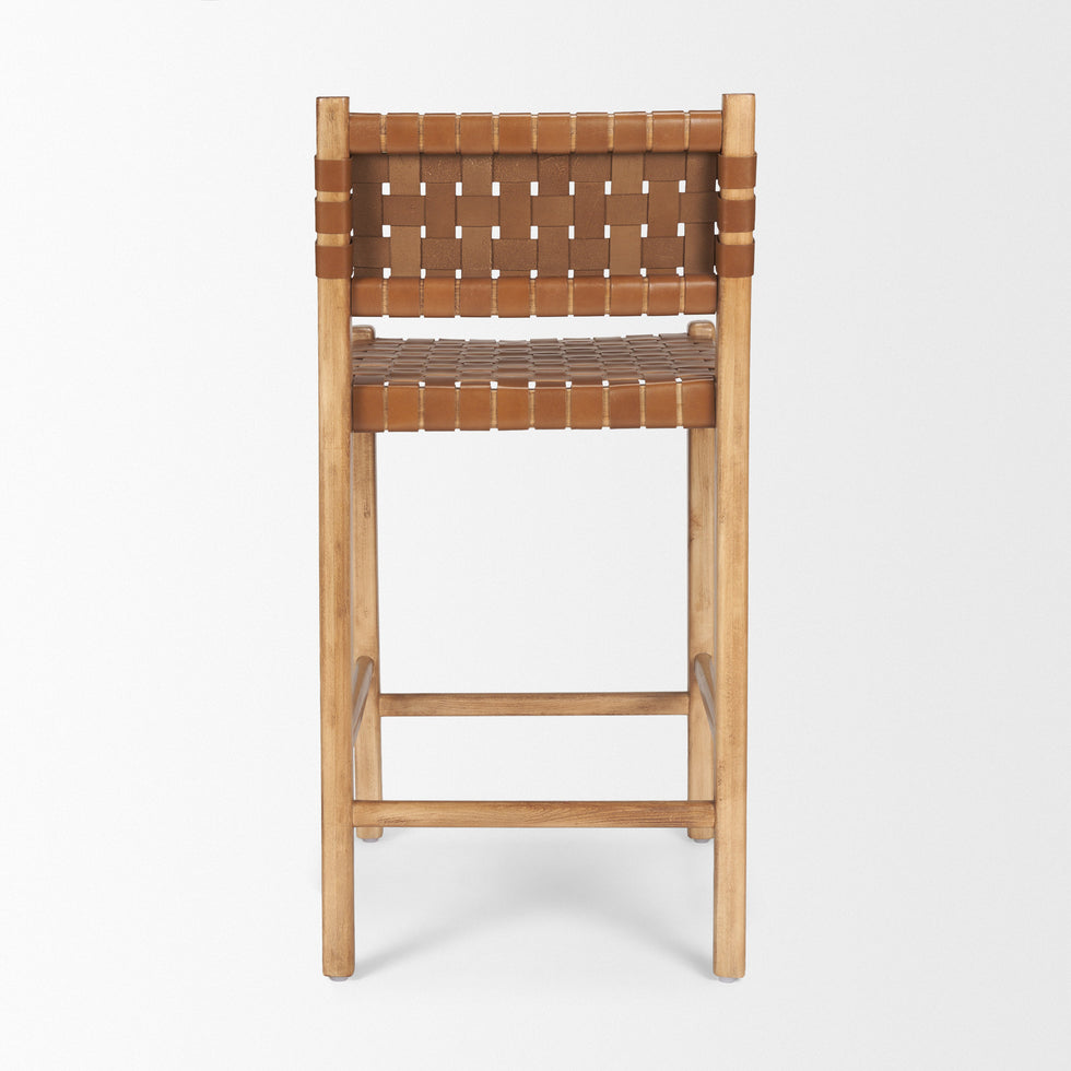 Mercana - Shane Leather Seat Bar/Counter Stool in Brown