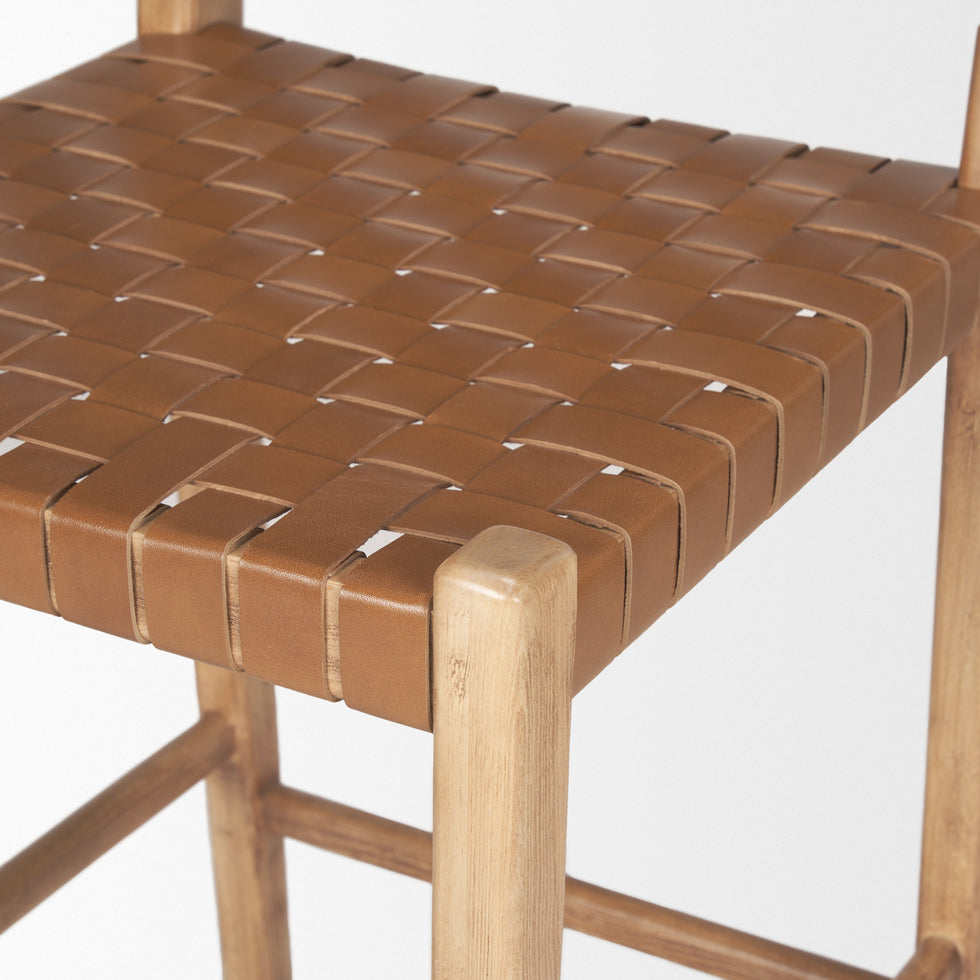 Mercana - Shane Leather Seat Bar/Counter Stool in Brown