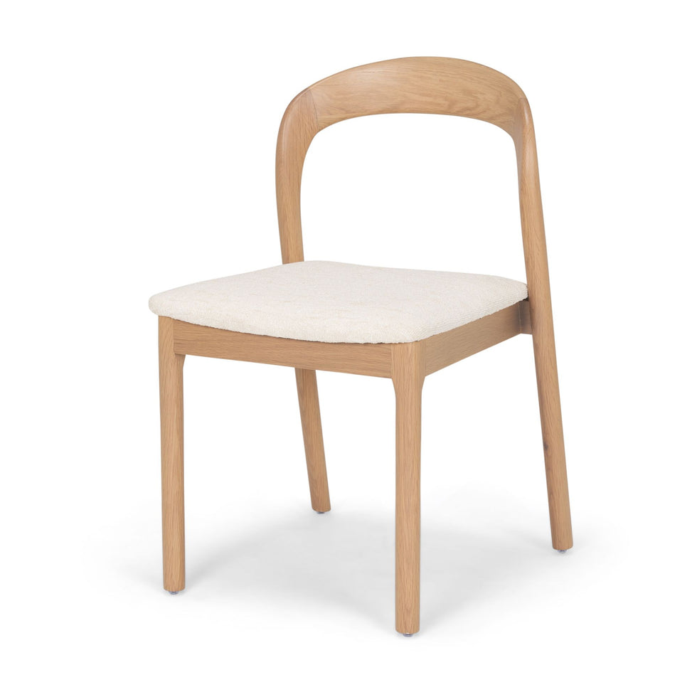 Mercana - Nobu Dining Chair with Cream Fabric Open Back