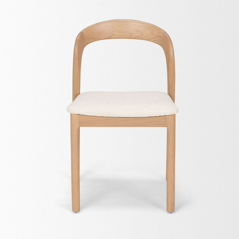 Mercana - Nobu Dining Chair with Cream Fabric Open Back