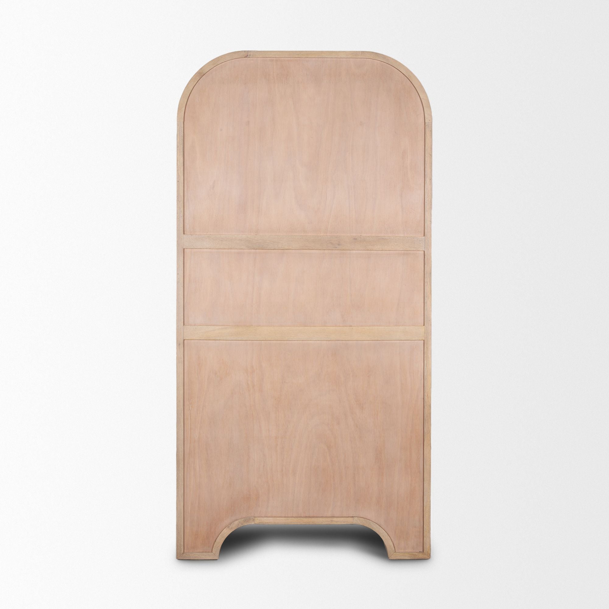Mercana - Sorina Reverse Fluted Light Brown Wood Curio Cabinet