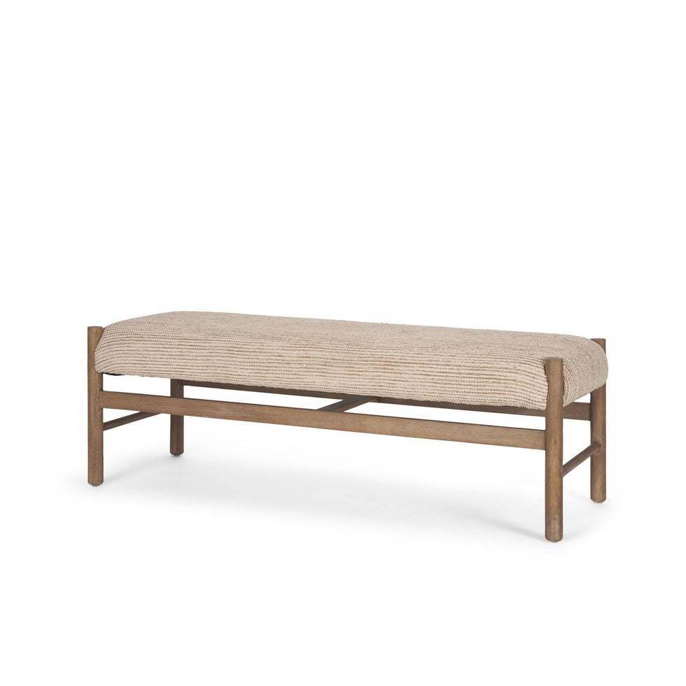 Mercana - Tadi Bench with Rug Seat in Dark Brown