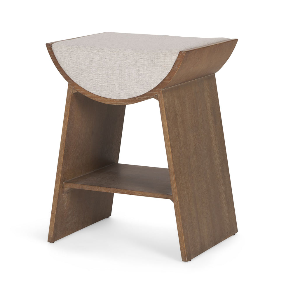 Mercana - Takuma Counter Stool with Oatmeal Fabric in Brown, Wood