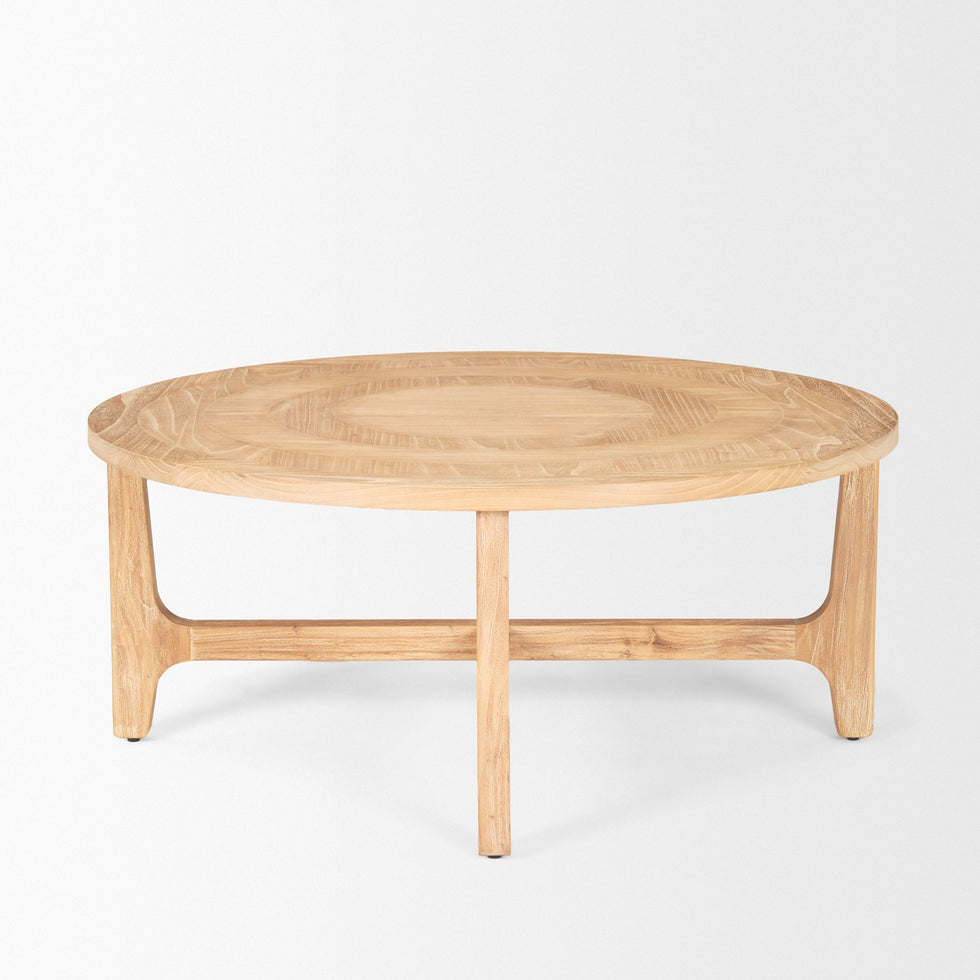 Mercana - Taylin Light Brown Wood Round Coffee Table