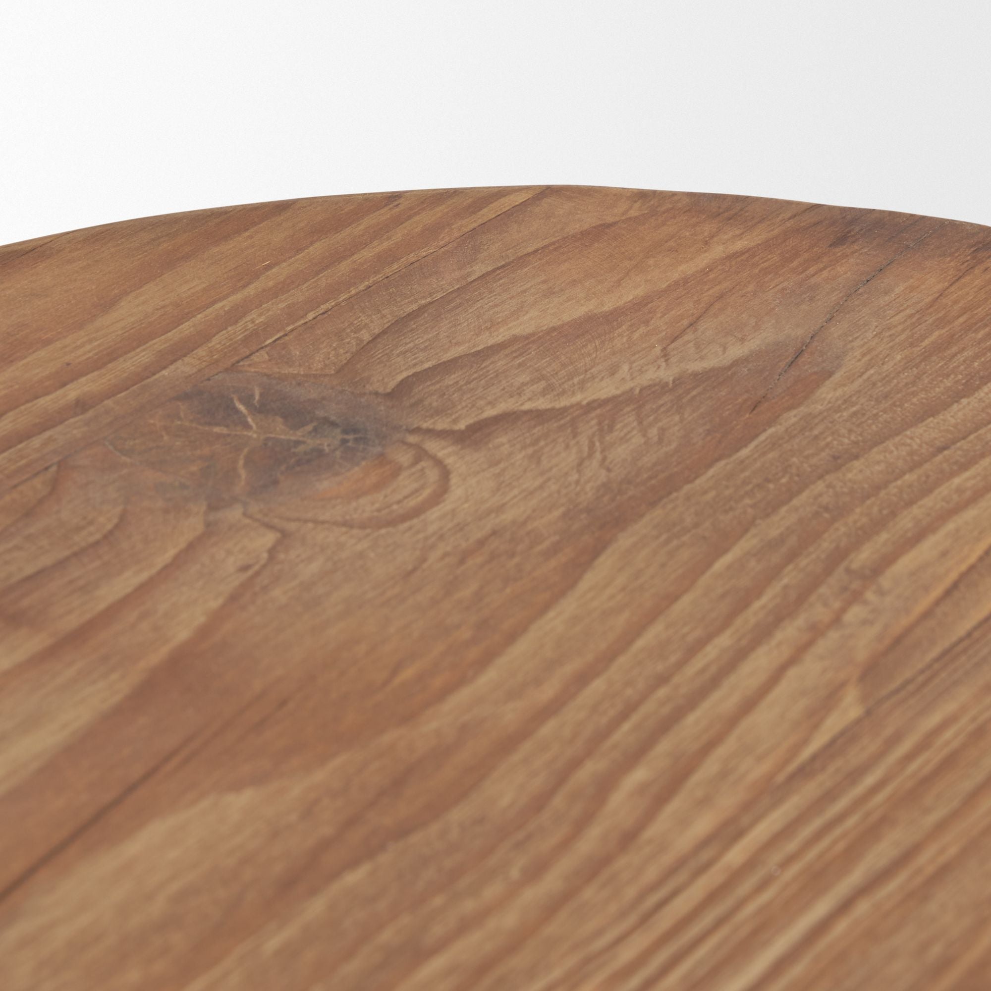 Mercana - Tahlia Round Natural Brown Wood with Angled Legs Stool