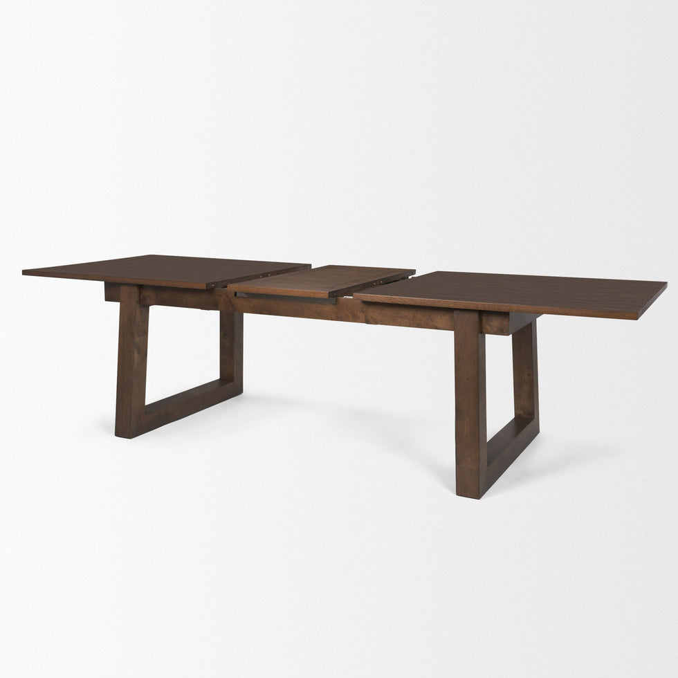 Mercana - Takota Rectangular Dining Table with Birch Wood Legs Extendable in Brown, Wood