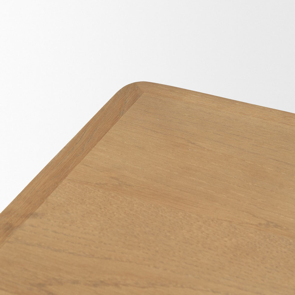 Mercana - Tino Light Brown Oak Wood with 4 Drawers Desk