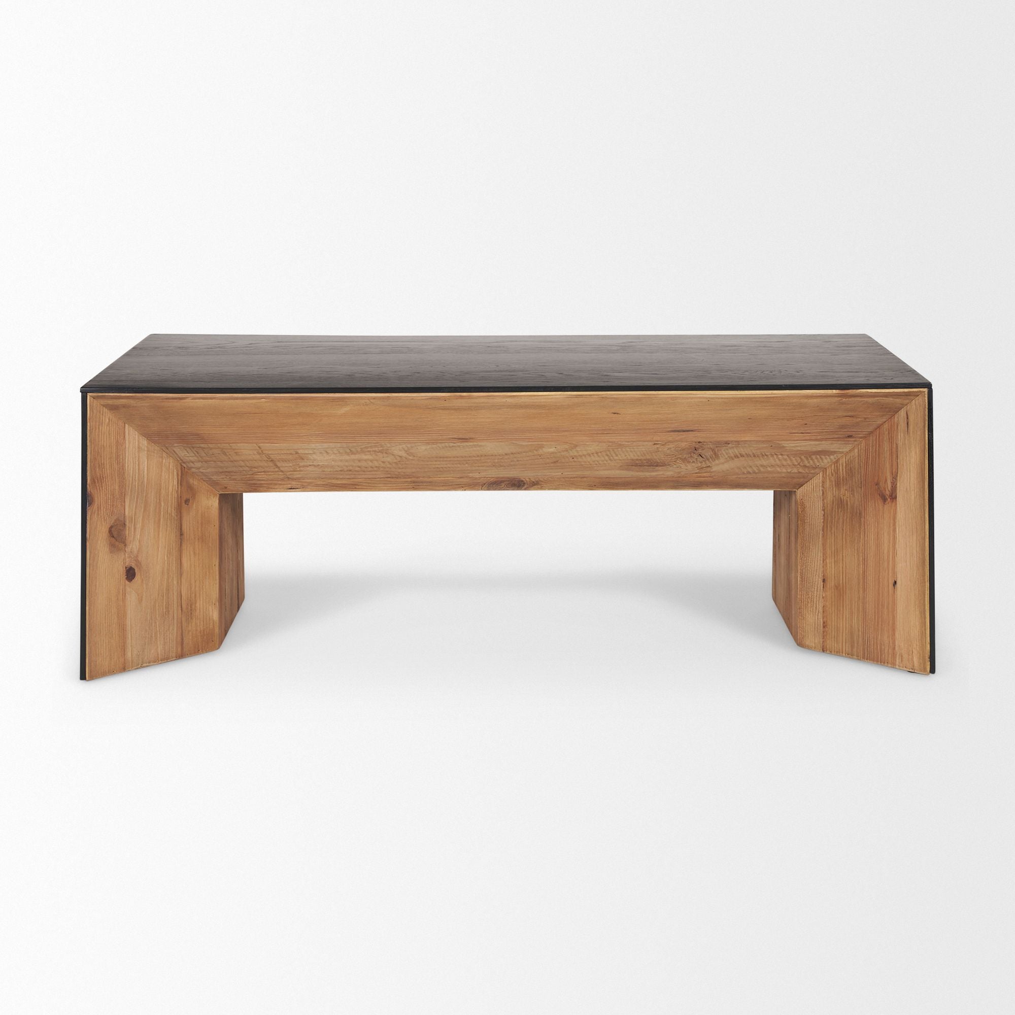Mercana - Tabor Natural Wood with Black Oak Waterfall Coffee Table
