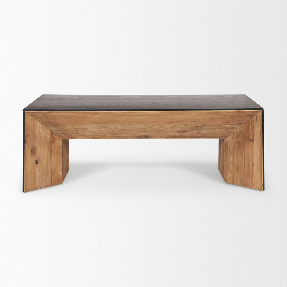 Mercana - Tabor Natural Wood with Black Oak Waterfall Coffee Table