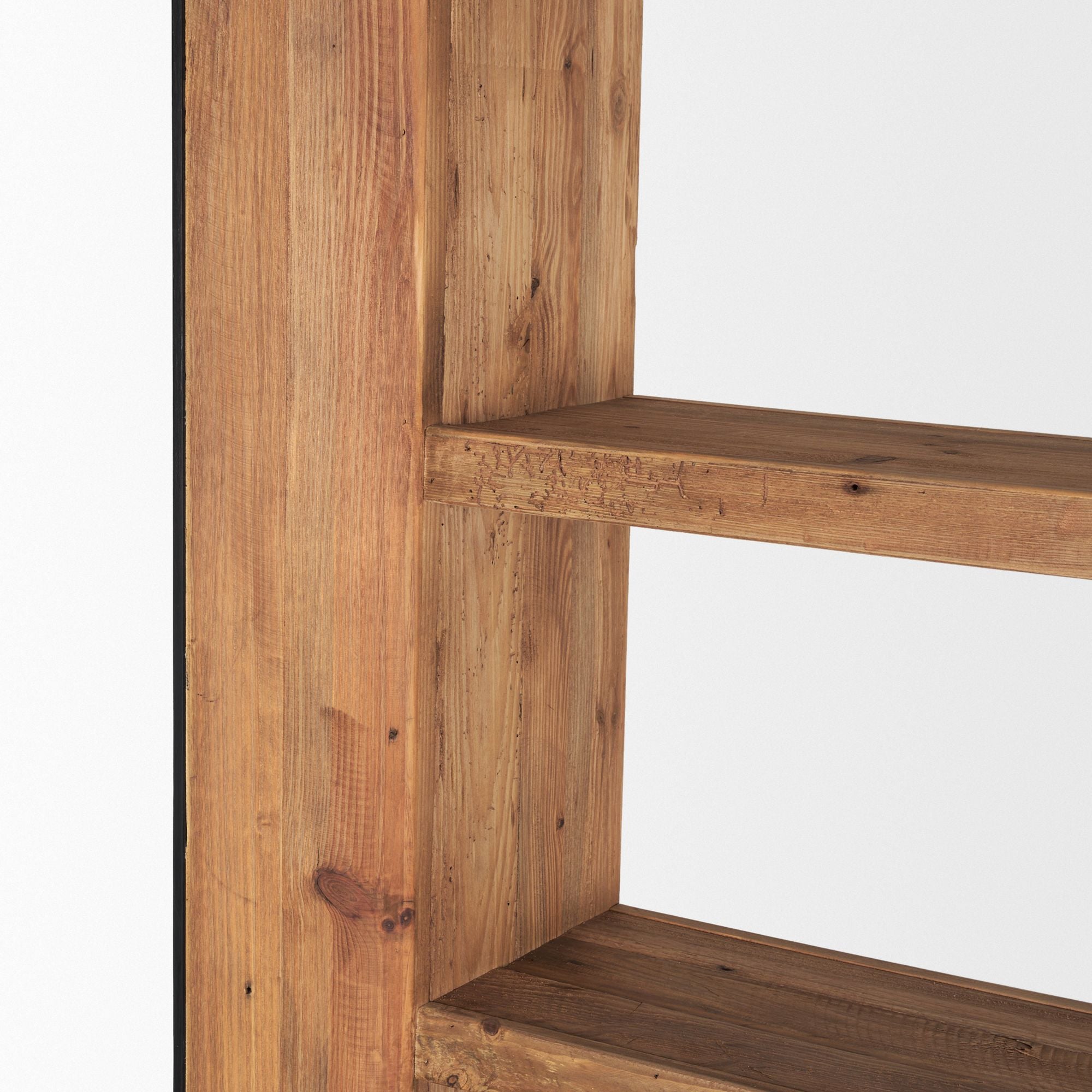 Mercana - Tabor Natural Wood with Black Oak Frame Bookcase