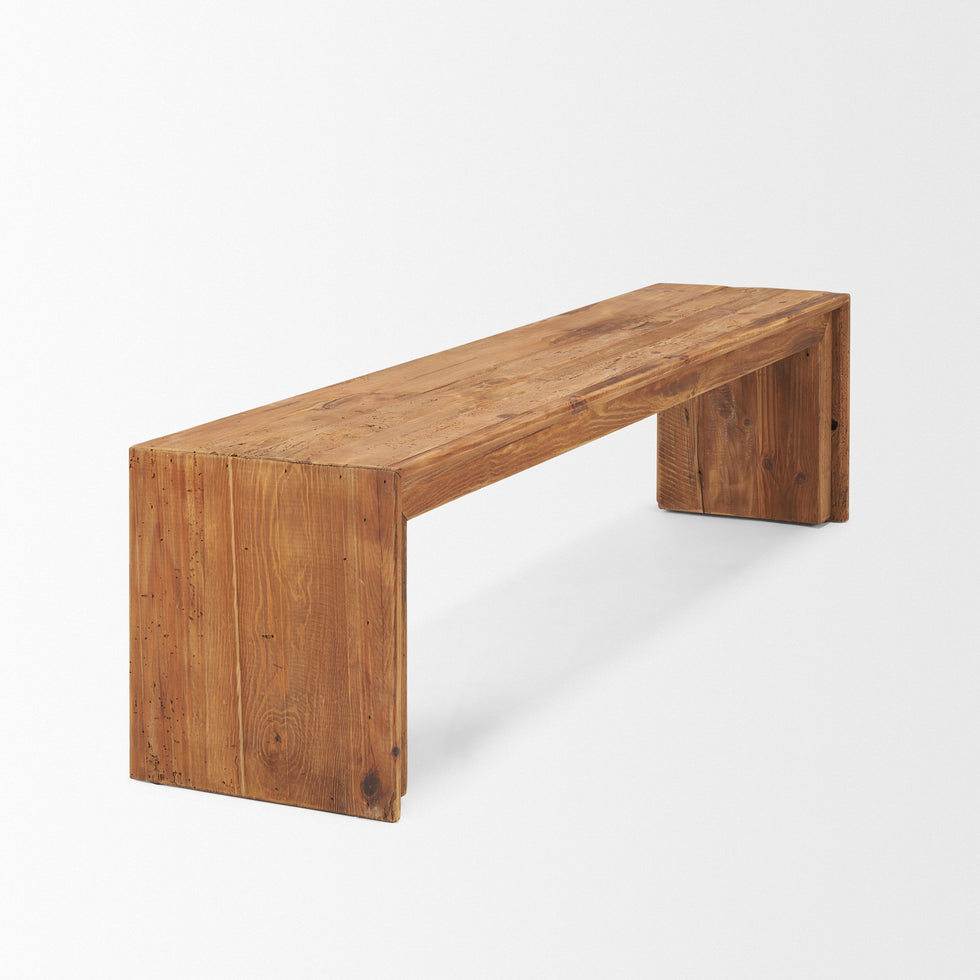 Mercana - Tahira Bench in Brown, Reclaimed Wood